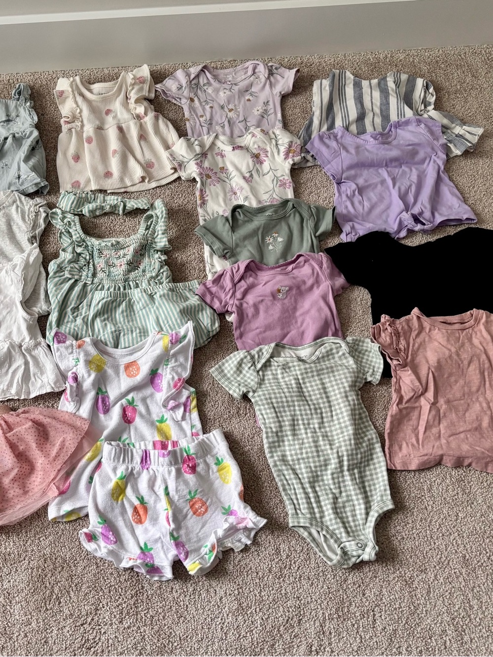 Girls Summer Tops Set with 2 Skirts - 26 items total - 12-18 months